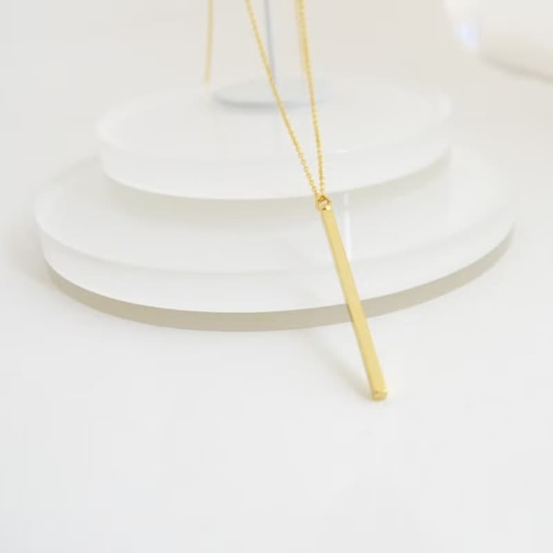 Necklace Long Bar Necklace Gold 項鍊 金 酒吧 長 飾品