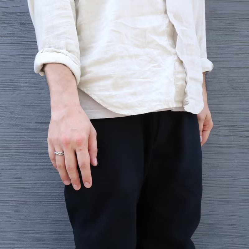 錫×銀戒指 編織錘鐵戒指