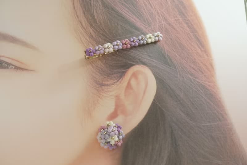小花のブーケピアス/イヤリング