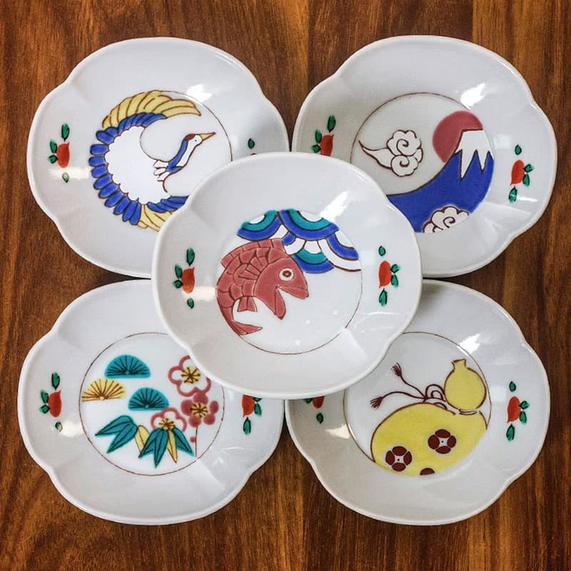 日本進口九谷燒緣起物風日式陶瓷味碟小菜盤家用蘸料碟醬油碟餐具