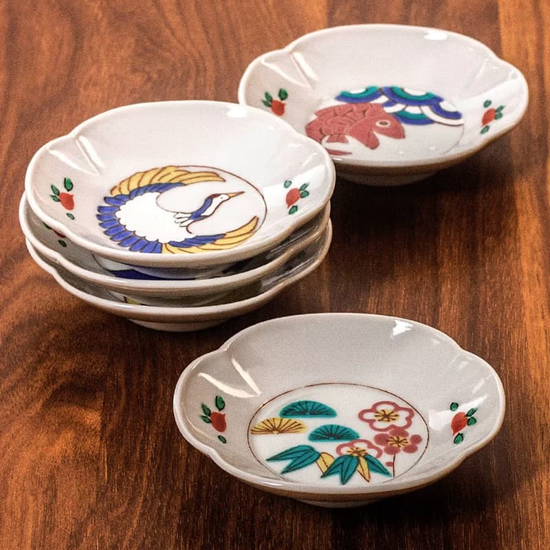 日本進口九谷燒緣起物風日式陶瓷味碟小菜盤家用蘸料碟醬油碟餐具