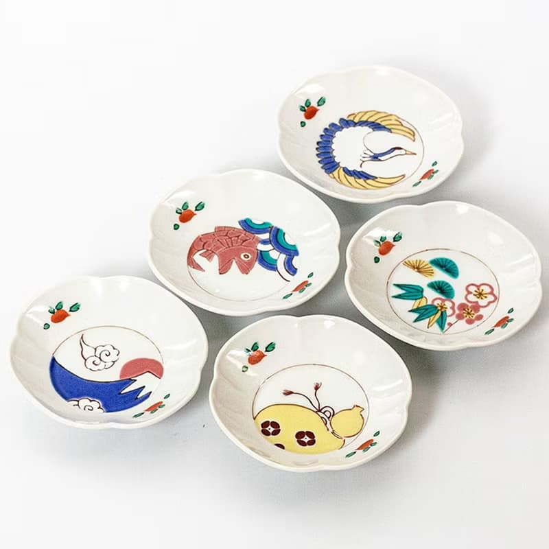 日本進口九谷燒緣起物風日式陶瓷味碟小菜盤家用蘸料碟醬油碟餐具