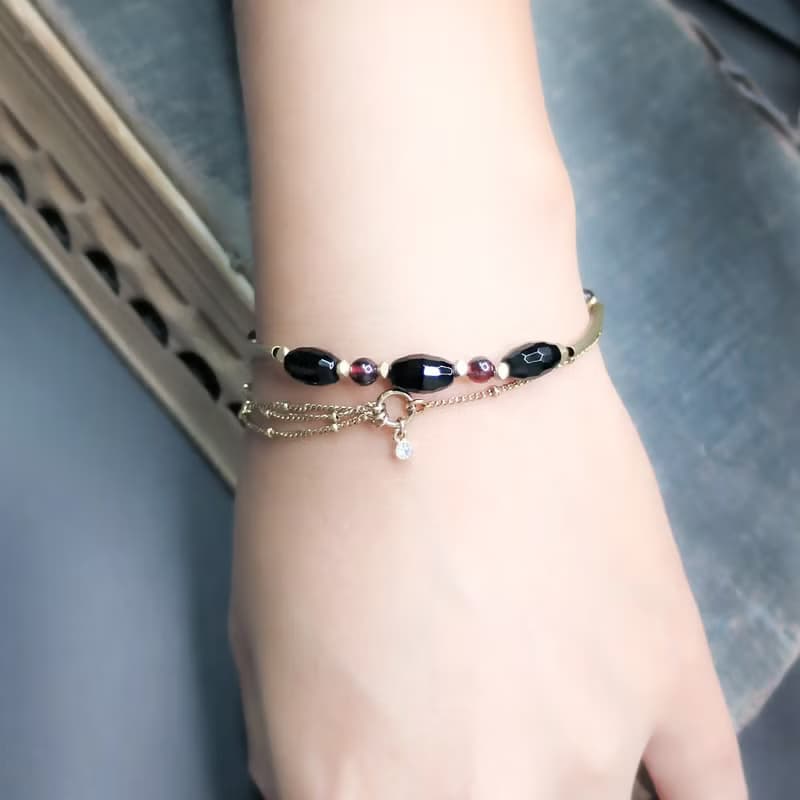 VIIART。三分之一。Vintage復古金鋯石古著黃銅手鍊