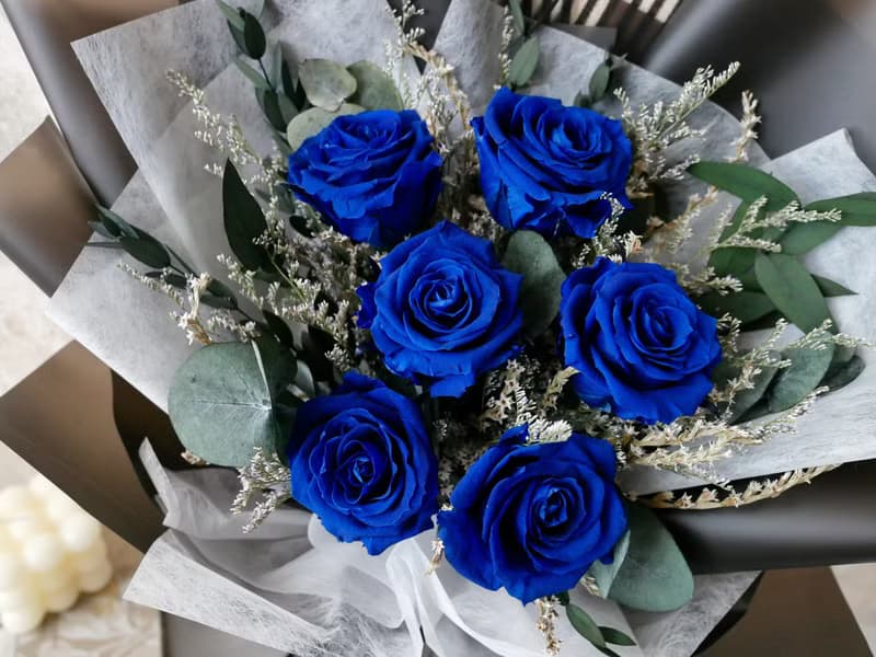中大型永生藍玫瑰花束【經典藏藍】求婚/紀念日/520/情人節