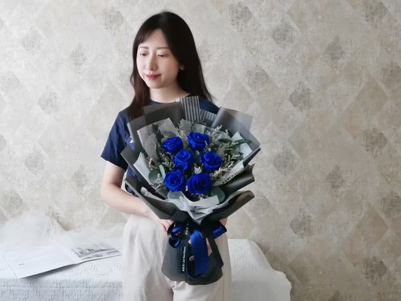 中大型永生藍玫瑰花束【經典藏藍】求婚/紀念日/520/情人節