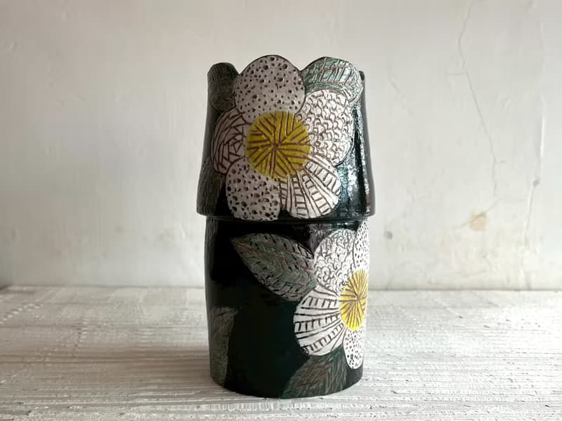 花。紋陶製造型花瓶(售完再製款)_陶製花器花皿