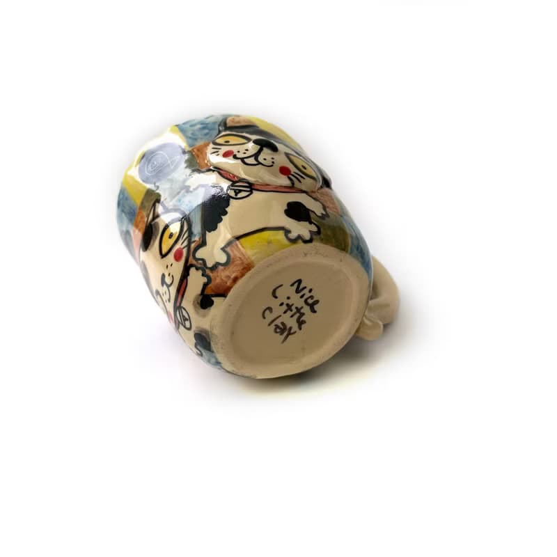 Nice Little Clay 手工大馬克杯 可愛貓 0103L-35