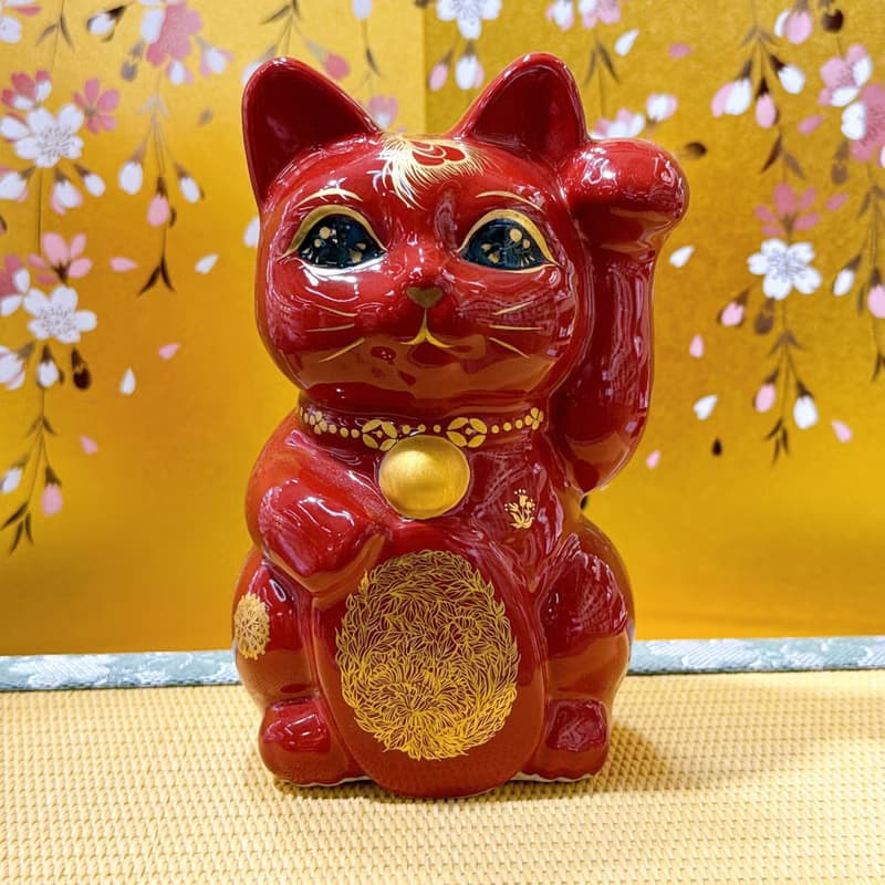 【赤耀龍鳳】日本清水燒招財貓 | 赤地 龍鳳 左