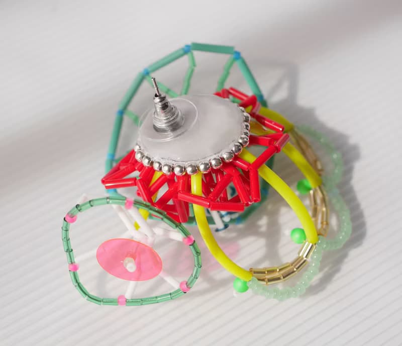 tsububu【受注制作】/片耳販売/ビーズ刺繍/微生物/ピアス,イヤリング/遊園地