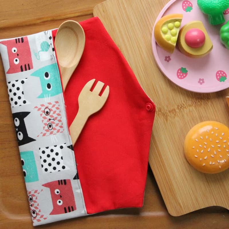 文青風環保筷袋~貓多情 手工雙面 環保 吸水 手交換禮物