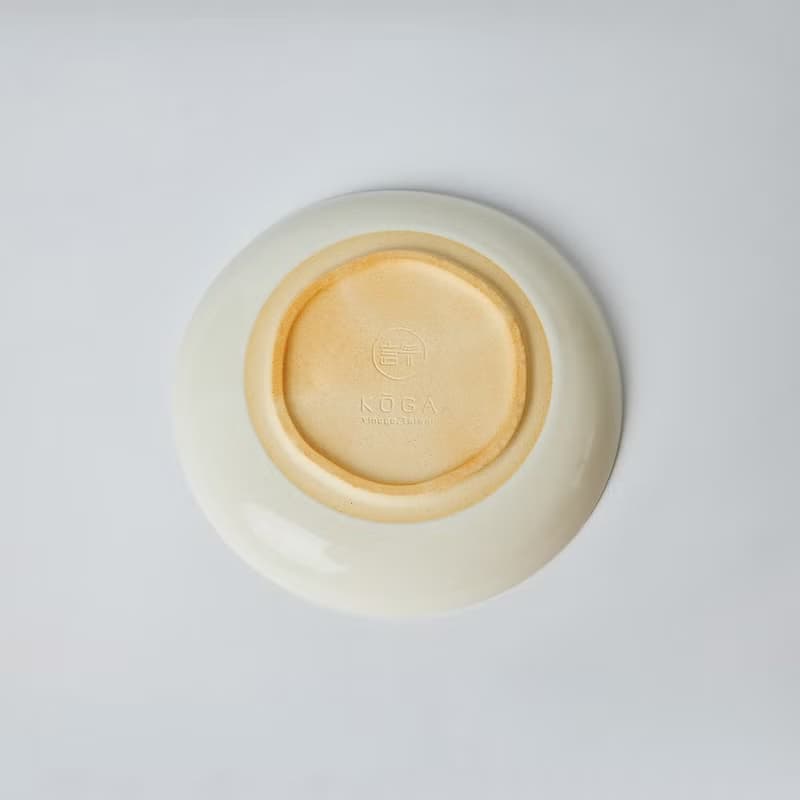 KOGA 許家陶器品 陶質圓形小盤 (鶯白)