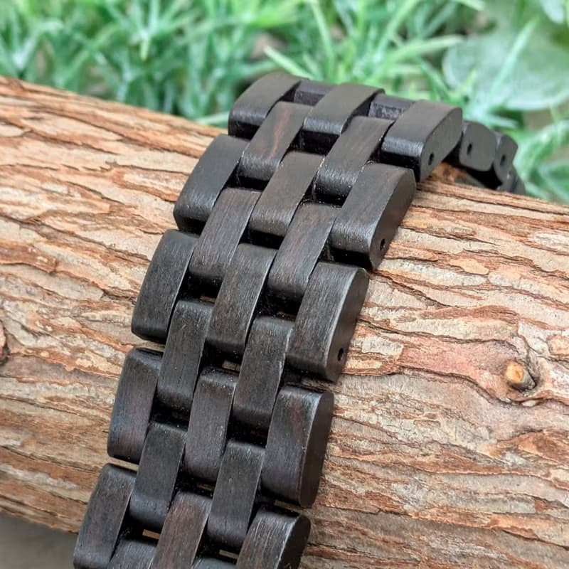 【木製バンド】EINBAND AppleWatch アップルウォッチ 天然木バンド 木のベルト 20mm エボニーウッド