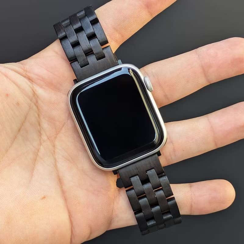 【木製バンド】EINBAND AppleWatch アップルウォッチ 天然木バンド 木のベルト 20mm エボニーウッド