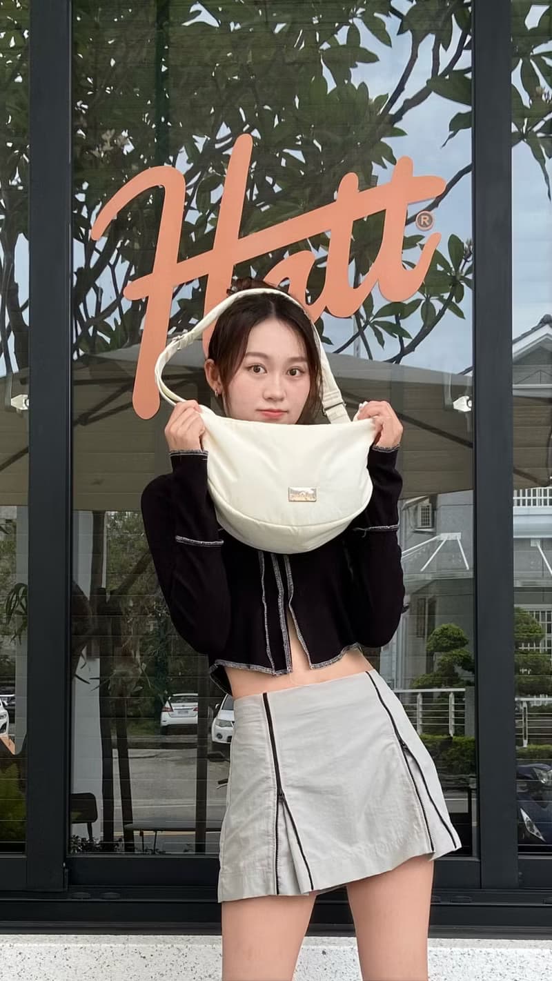 【DOUGHNUT】防潑水 手提/肩背/斜背 3用 小澎澎半月包-白石 SE
