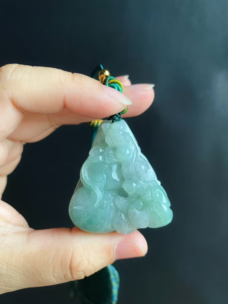 天然緬甸玉 翡翠 螭龍 葫蘆 如意 一葉致富 發財 包掛 禮物 車掛