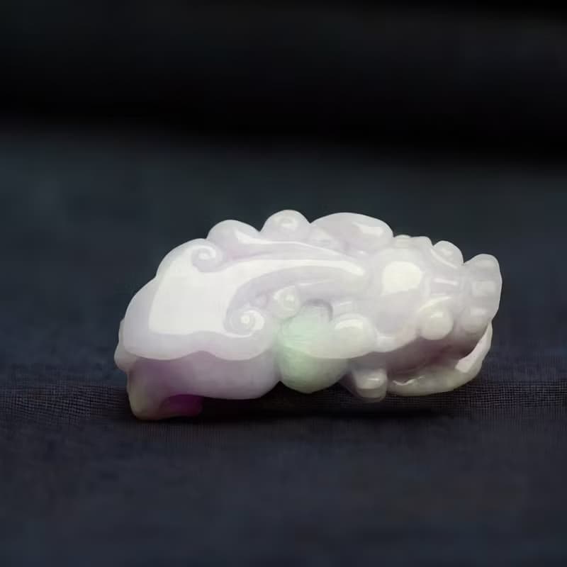 【招財神獸】紫羅蘭飄綠翡翠貔貅 | 天然緬甸玉翡翠A貨 | 送禮