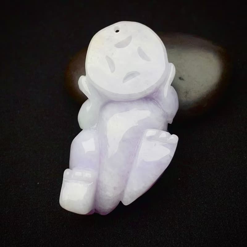 【招財神獸】紫羅蘭飄綠翡翠貔貅 | 天然緬甸玉翡翠A貨 | 送禮
