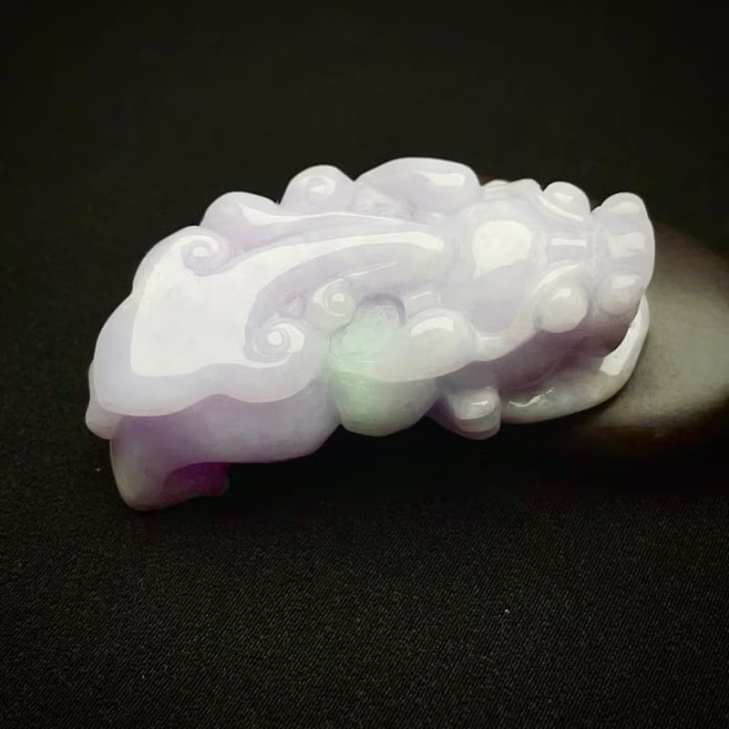 【招財神獸】紫羅蘭飄綠翡翠貔貅 | 天然緬甸玉翡翠A貨 | 送禮
