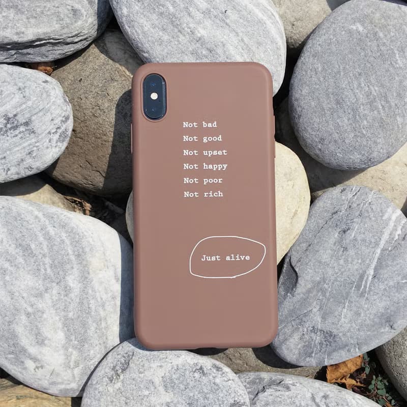 Just alive - iPhone 手機殼 / 可可奶茶色全包霧面軟殼