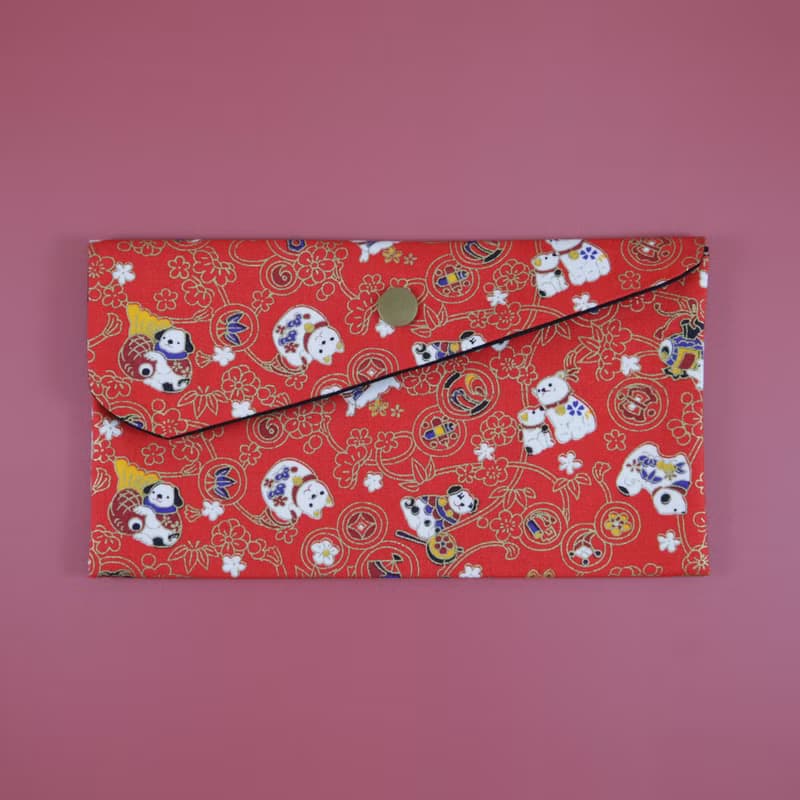 多款布可以選擇 燙金 布紅包袋 招財 喵喵狗狗  存摺袋 口罩袋