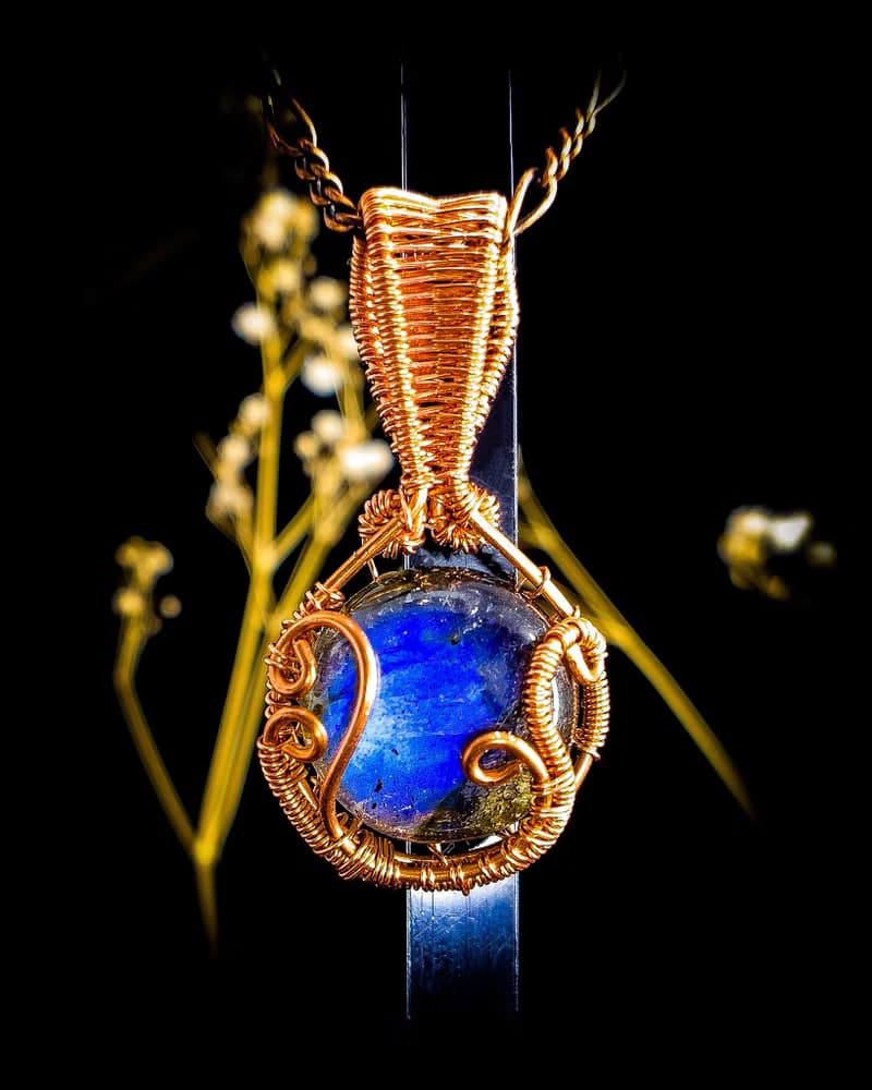 【Blue Halo.藍暈】手作藍拉長石編織項鍊