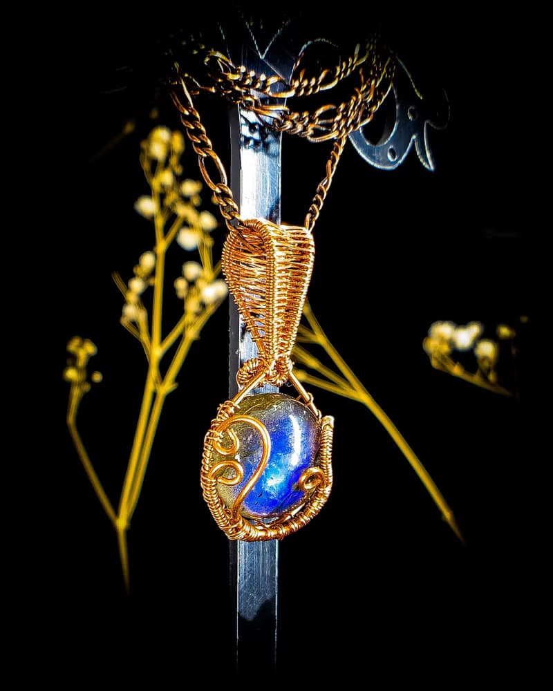 【Blue Halo.藍暈】手作藍拉長石編織項鍊
