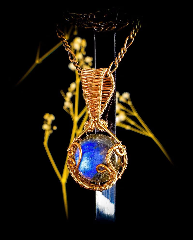 【Blue Halo.藍暈】手作藍拉長石編織項鍊