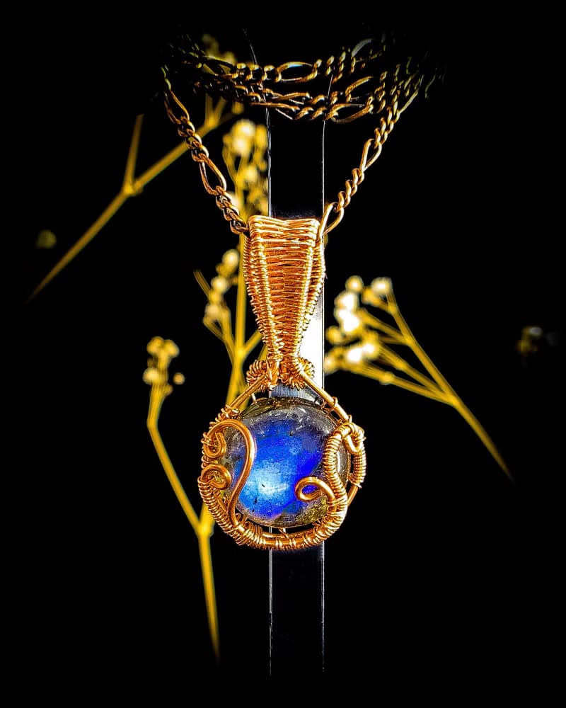 【Blue Halo.藍暈】手作藍拉長石編織項鍊