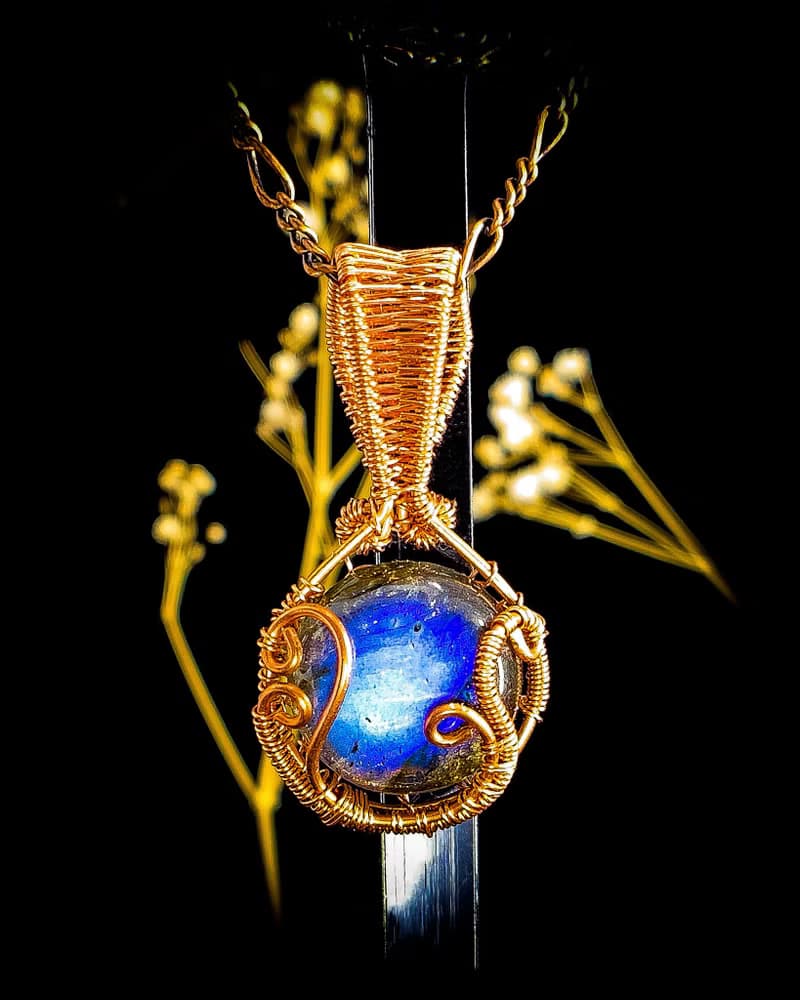 【Blue Halo.藍暈】手作藍拉長石編織項鍊