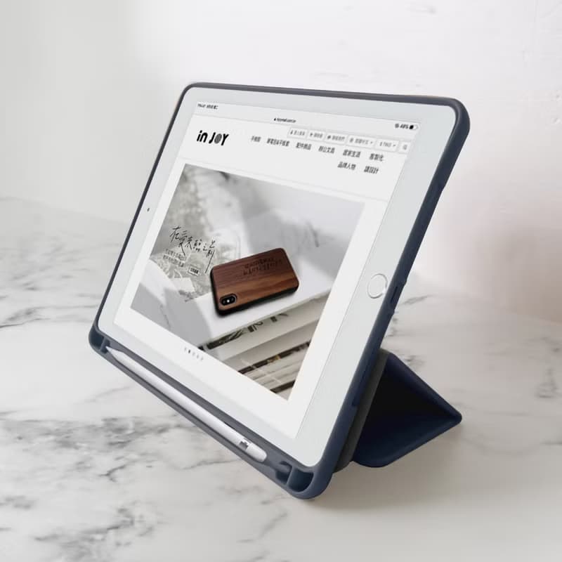 iPad 12.9/Air5/iPad 9/mini 7 柔白香氛花朵 皮革平板保護套