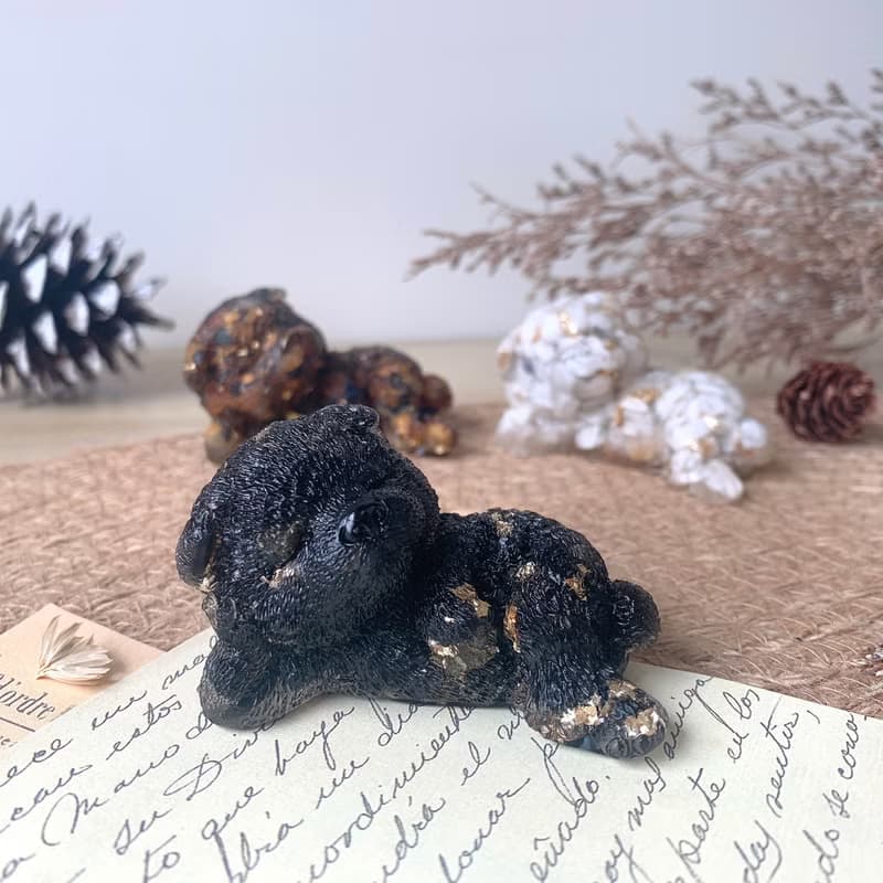 水晶 哈士奇 幼犬 M號 | 天然石擺飾 |居家裝飾 萌犬禮物|黑曜石