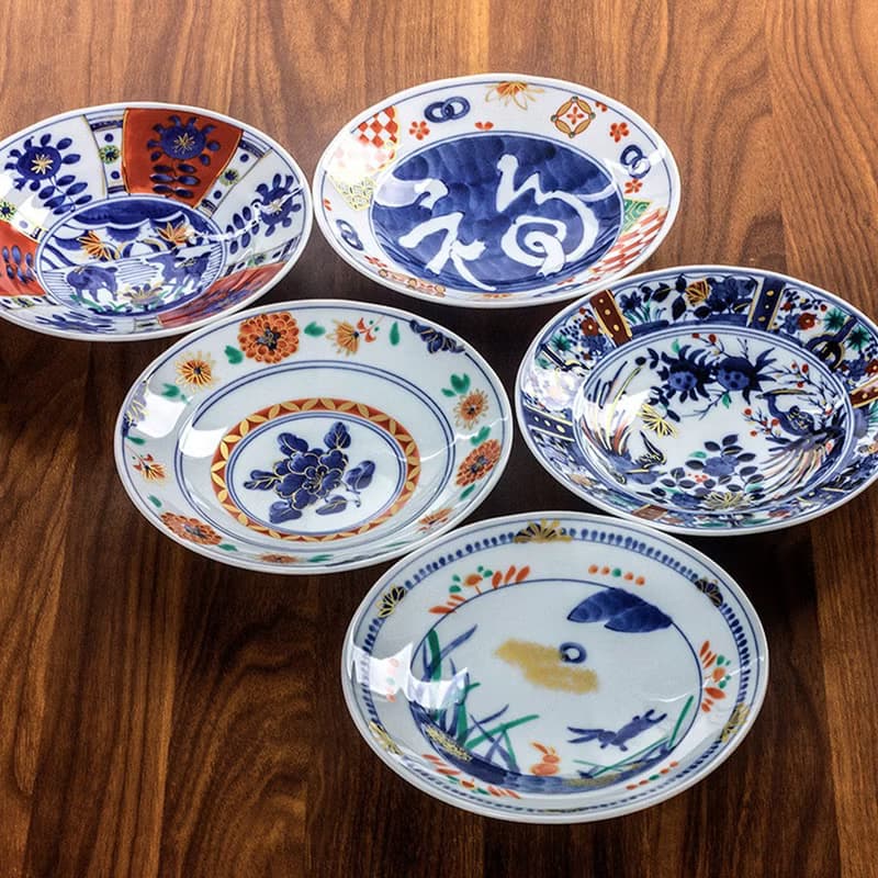 日本進口美濃燒光峰描金陶瓷餐具家用炒菜盤子深盤禮盒裝喬遷禮物