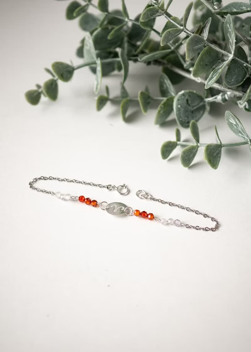April birthstone, Aries Zodiac bracelet, Zircon, 925 silver, Christmas gift,