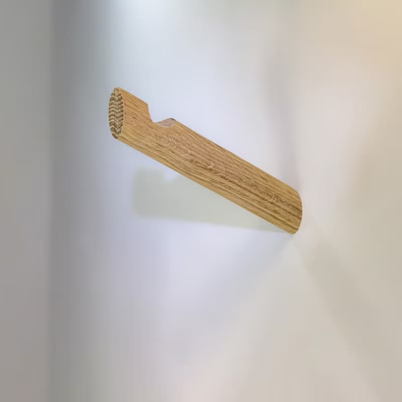 Oak wood wall hook.Minimalist wall storage. Macramé holder. Plant rack hanger.