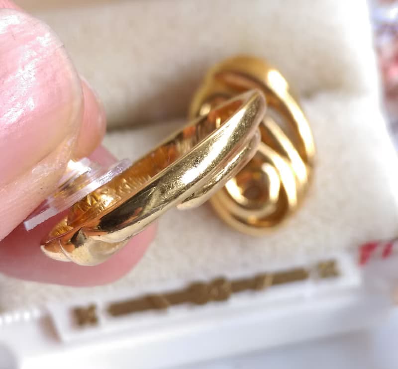 Vintage Jewelry 西洋古董飾品 MONET 簡約線條 針式耳環