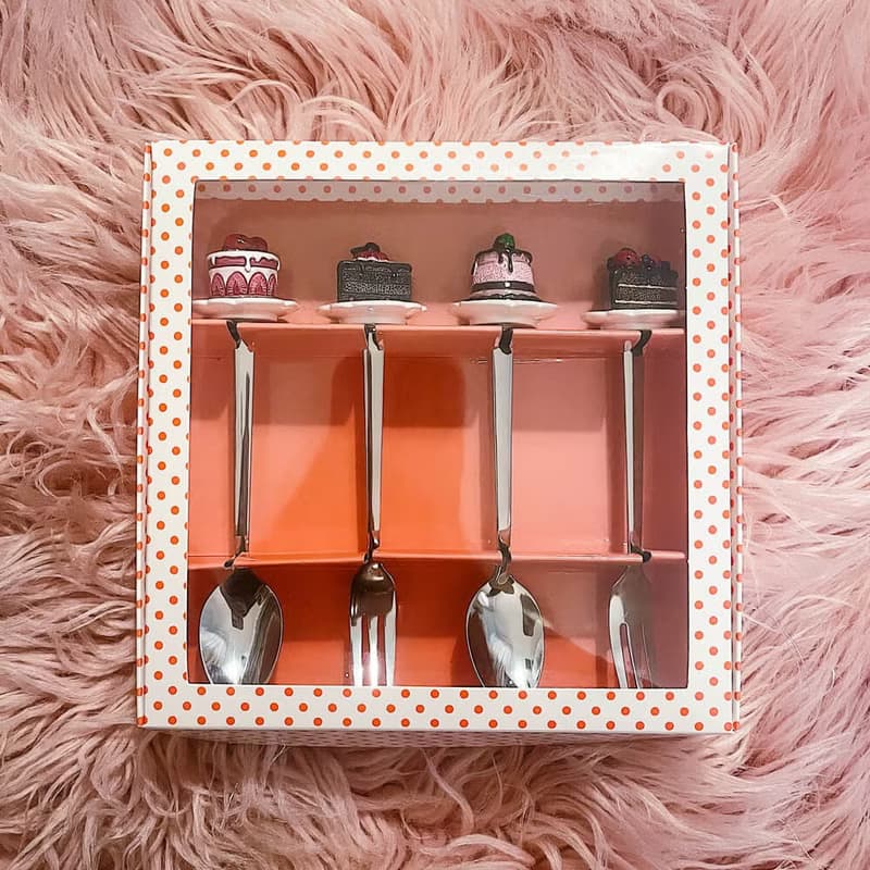 繽紛造型蛋糕叉匙4入組