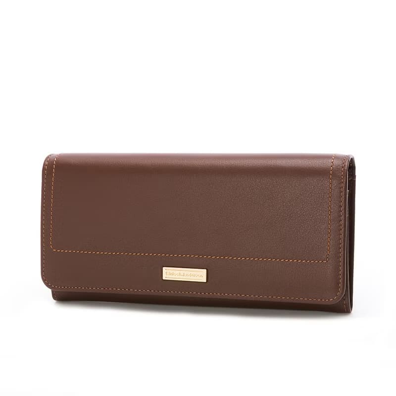 【金安德森】Dominic 金標牛皮翻蓋長夾-赤陶棕