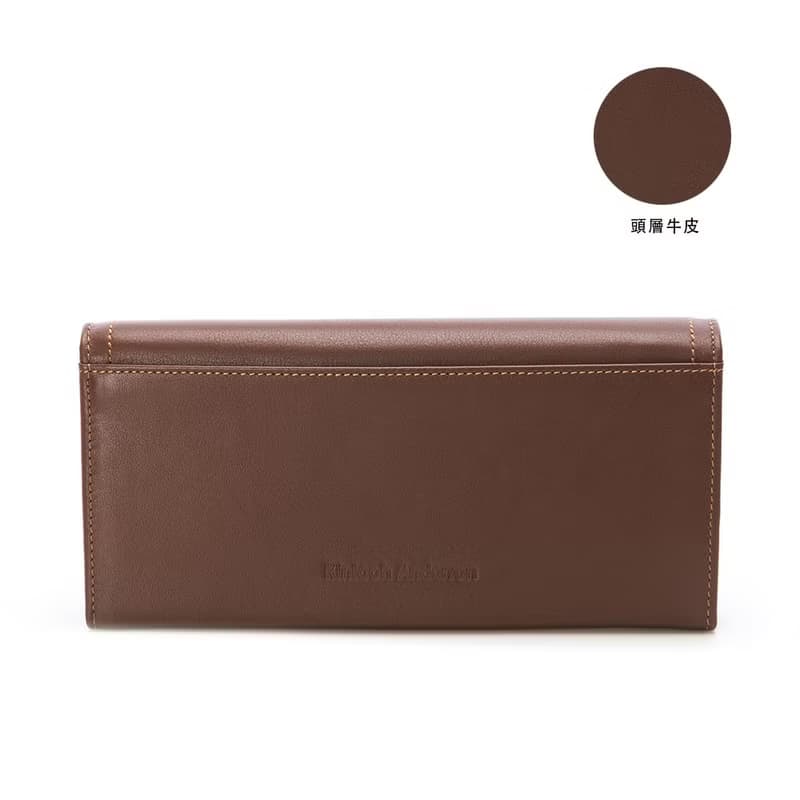 【金安德森】Dominic 金標牛皮翻蓋長夾-赤陶棕