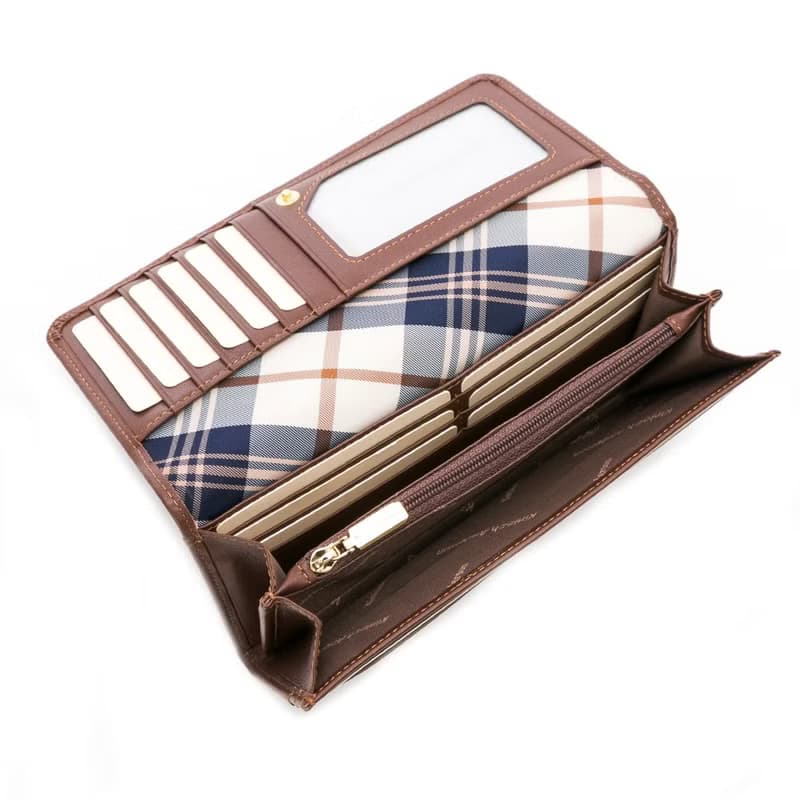 【金安德森】Dominic 金標牛皮翻蓋長夾-赤陶棕