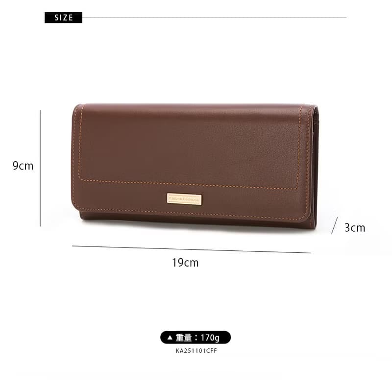 【金安德森】Dominic 金標牛皮翻蓋長夾-赤陶棕