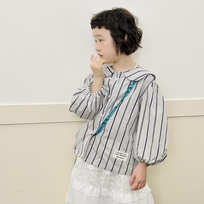 條紋海軍領長袖襯衫 / 上衣 童裝