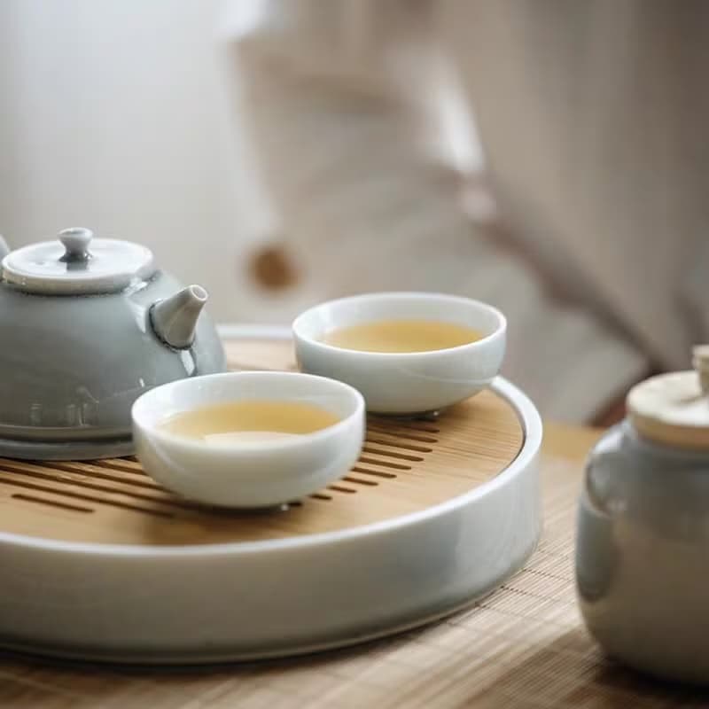 聞說|日式煙灰簡約茶壺茶具套裝 家用禪意功夫陶瓷茶杯小號茶盤
