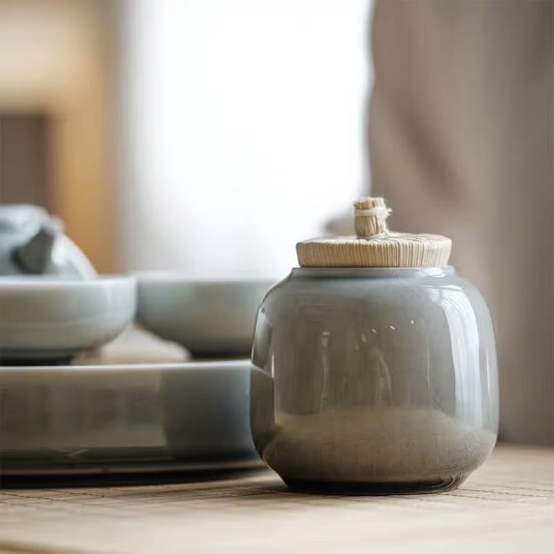 聞說|日式煙灰簡約茶壺茶具套裝 家用禪意功夫陶瓷茶杯小號茶盤