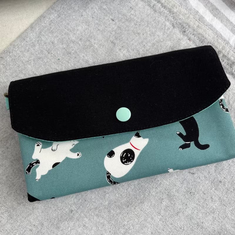 不摺鈔手作布長夾-免費加贈手提帶