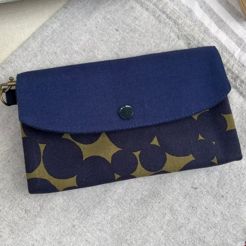 不摺鈔手作布長夾-免費加贈手提帶