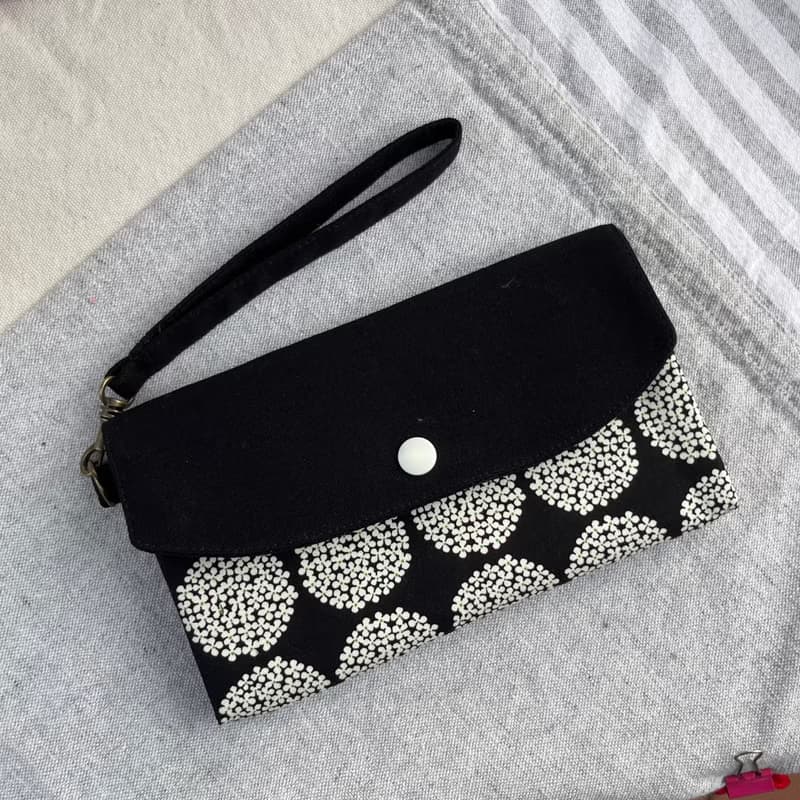 不摺鈔手作布長夾-免費加贈手提帶