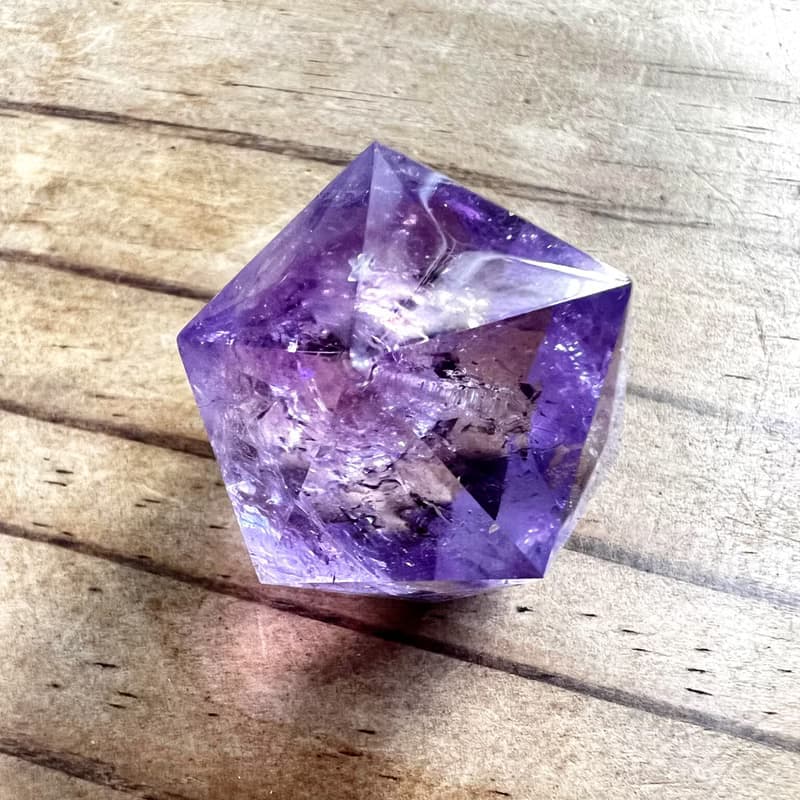 爆彩。三角切面 水晶球  擺件 一圖一物 貴人  l 紫水晶 紫晶球 l