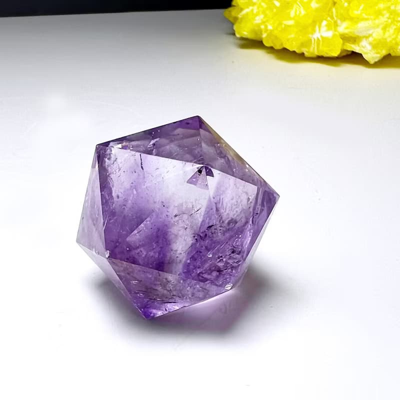 爆彩。三角切面 水晶球  擺件 一圖一物 貴人  l 紫水晶 紫晶球 l