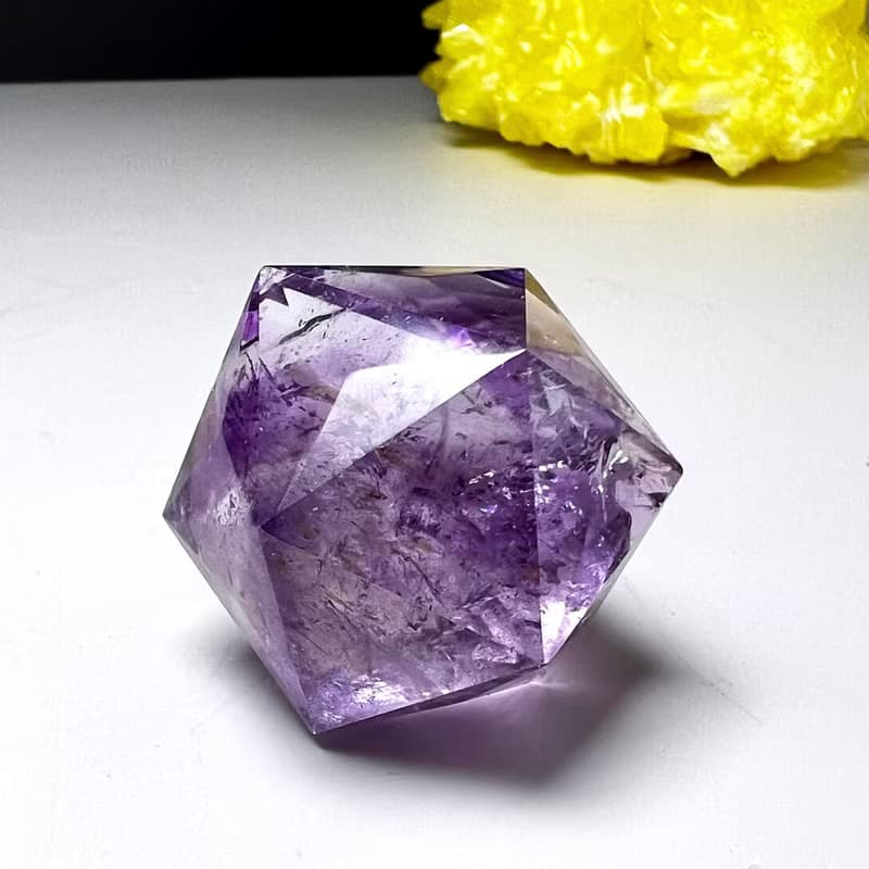 爆彩。三角切面 水晶球  擺件 一圖一物 貴人  l 紫水晶 紫晶球 l