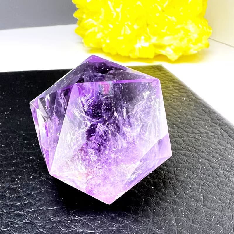 爆彩。三角切面 水晶球  擺件 一圖一物 貴人  l 紫水晶 紫晶球 l